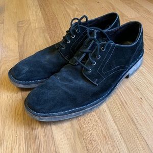 Black suede casual dress shoes